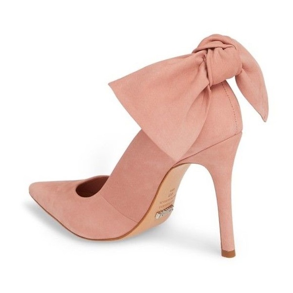 SCHUTZ Shoes - Schutz pink suede stiletto heels with bow, size 9